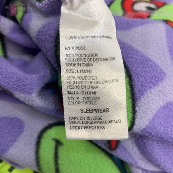 Women Girls Teenage Mutant Ninja Turtles purple red green pajama sleep shirt - Picture 5 of 8